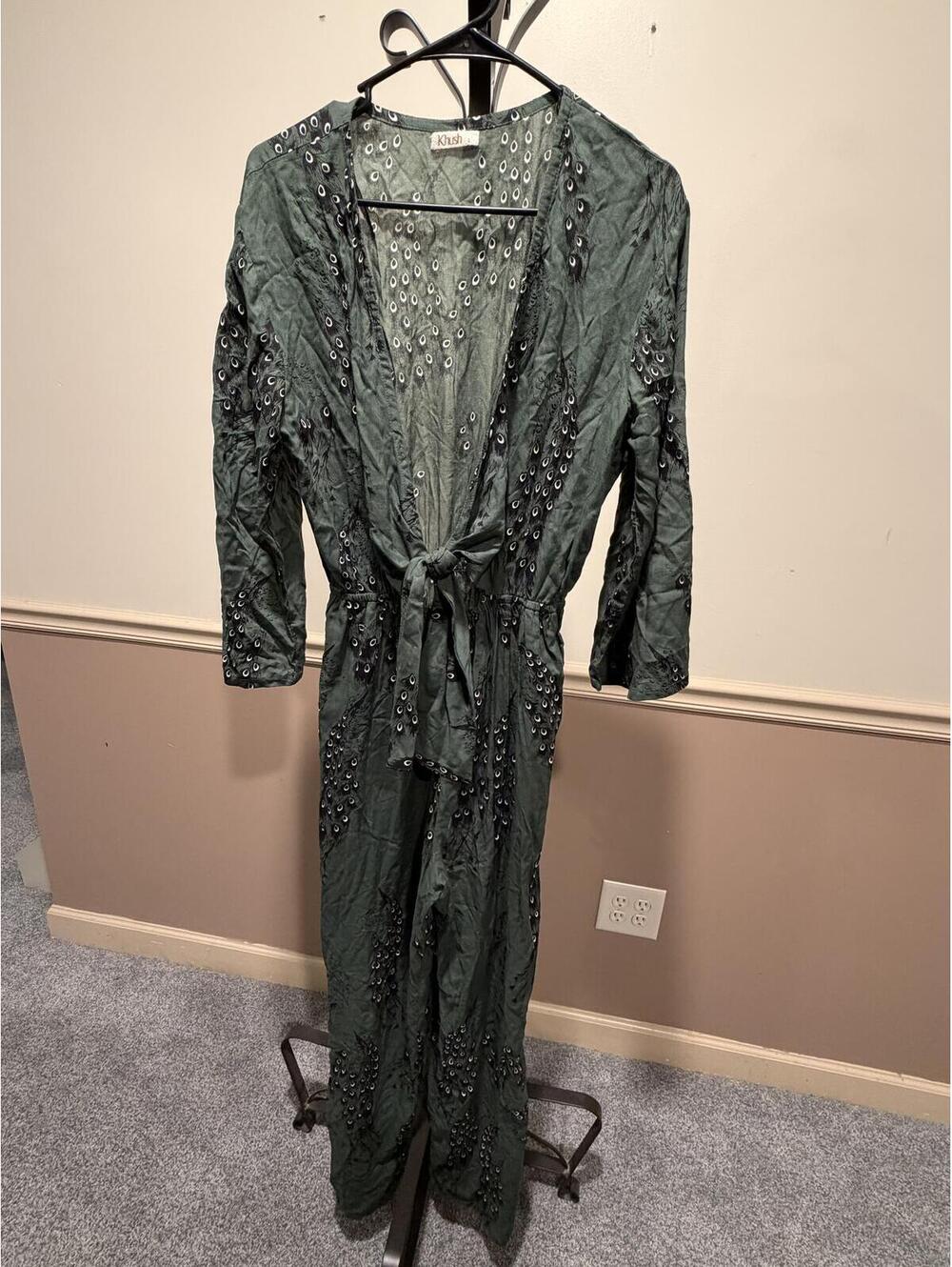 Khush Green Embellished Long Sleeve jumper with Tie Waist